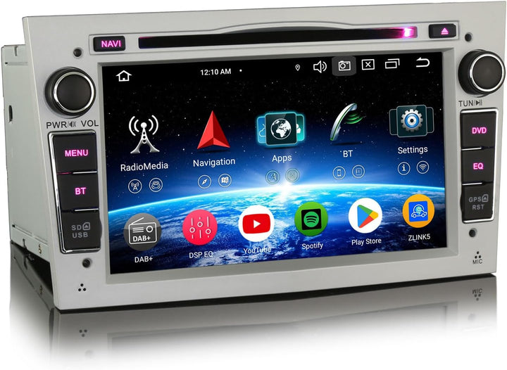 Erisin 7" 8-Kern 4GB+64GB Android 14 Autoradio Bluetooth mit GPS Navi CD für Opel Corsa D Zafira B A