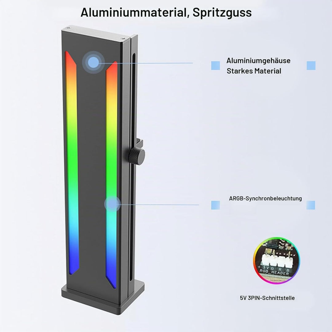 GPU-Unterstützungshalterung, ARGB-Aluminiumlegierung, magnetische Basis, verschiebbar, verstellbare