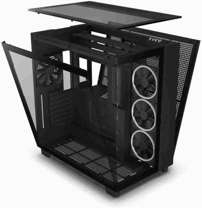 NZXT H9 Elite Dual-Chamber ATX Mid-Tower PC Gaming-Gehäuse - CM-H91EB-01– Enthält 3 x 120mm F120 RGB