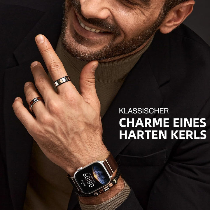Bandsie Lederarmband kompatibel mit Apple Watch Armband 41mm 40mm 38mm für Männer/Frauen, Klassisch