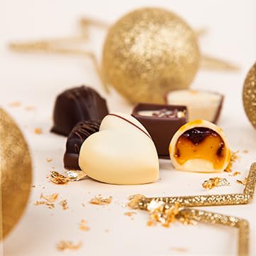 CHOCOLISSIMO Schokolade Geschenk - 10 handgemachte Pralinen in einer schicken Holzbox - Weihnachtssc