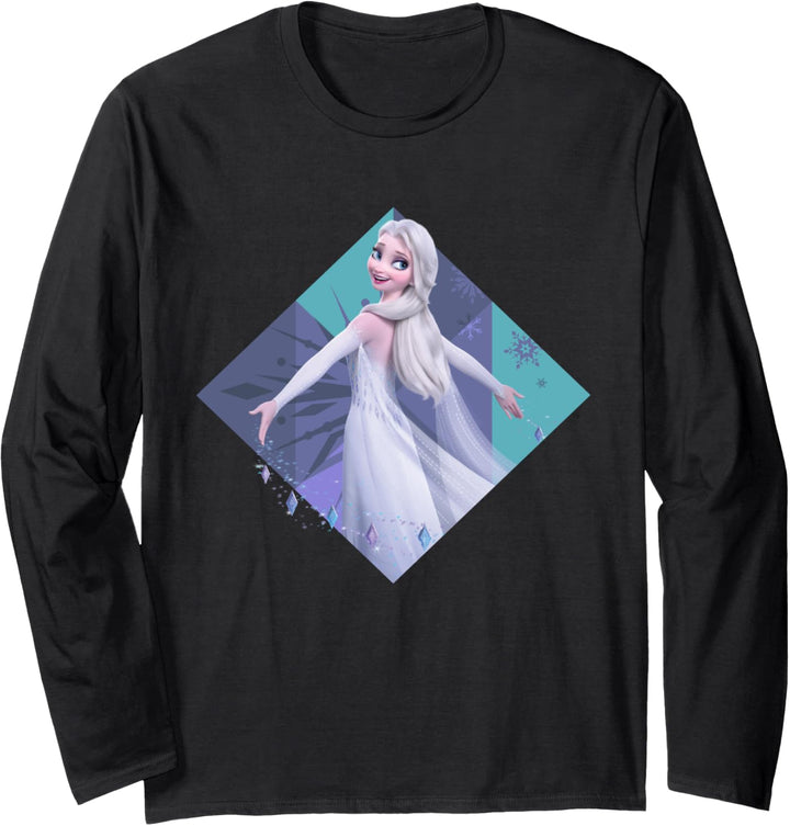 Disney Frozen 2 Snow Queen Elsa Fifth Spirit Snowflake Langarmshirt