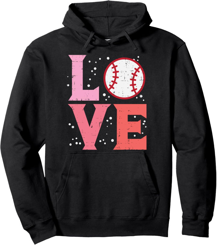 Love Baseball Cute Sports Fan Player Team Men Women Kids Pullover Hoodie