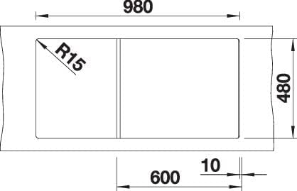 Blanco x Küchenspüle ZIA XL 6 S-517 568 anthrazit, Edelstahl, x, Anthrazit