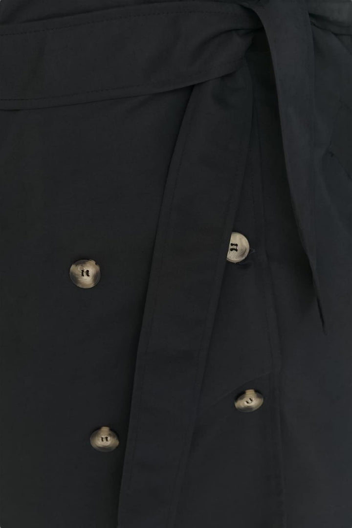 TRENDYOL Damen Wickelform Zweireihig Plain Webstoff Grössen in Trenchcoat Coat 44 Grosse Grössen Sch