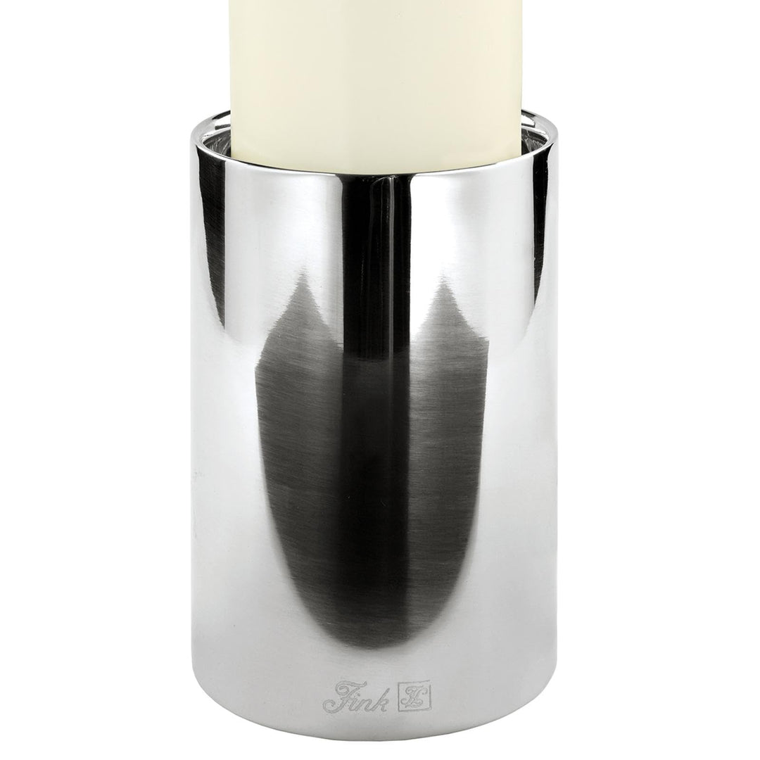 Fink Sobrio Stumpenhalter, Edelstahl, Silber, 15 x 15 x 10 cm 15 x 15 x 10 cm Silber, 15 x 15 x 10 c