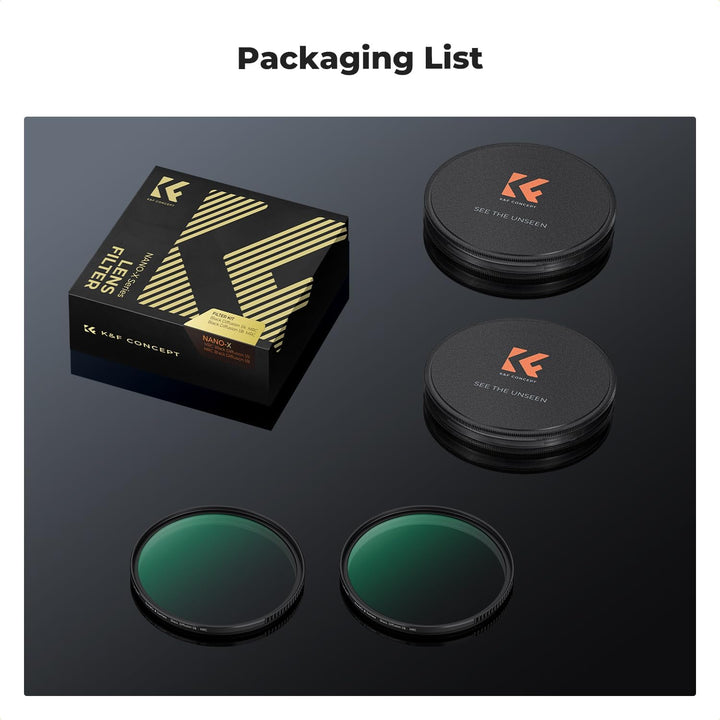 K&F Concept Nano-X Serie Black-Mist 1/4 Filter Filter & Black-Mist 1/8 Filter，67mm Black Promist Fil