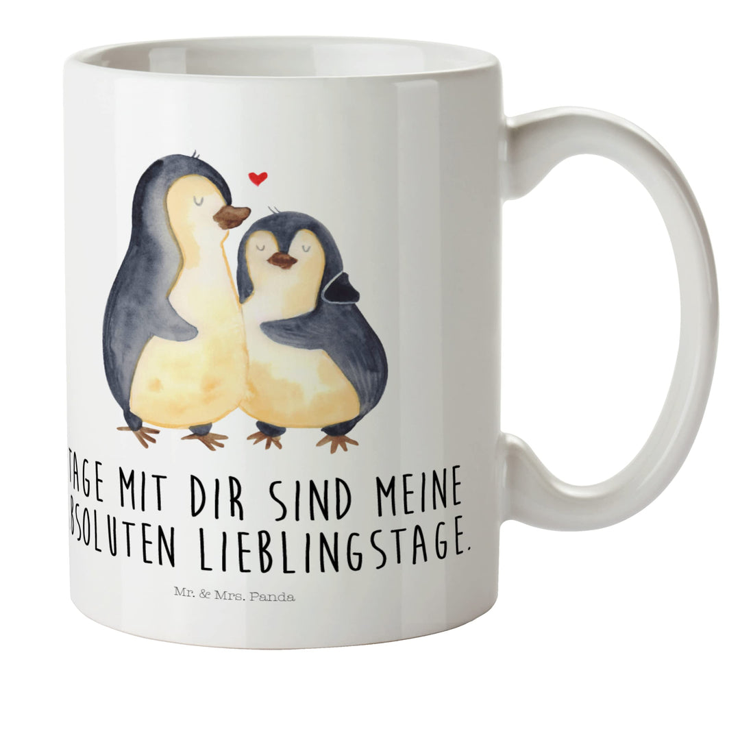 Mr. & Mrs. Panda Kinderbecher Pinguin umarmen - Geschenk, Plastikbecher, Hochzeitstag, Camping Tasse
