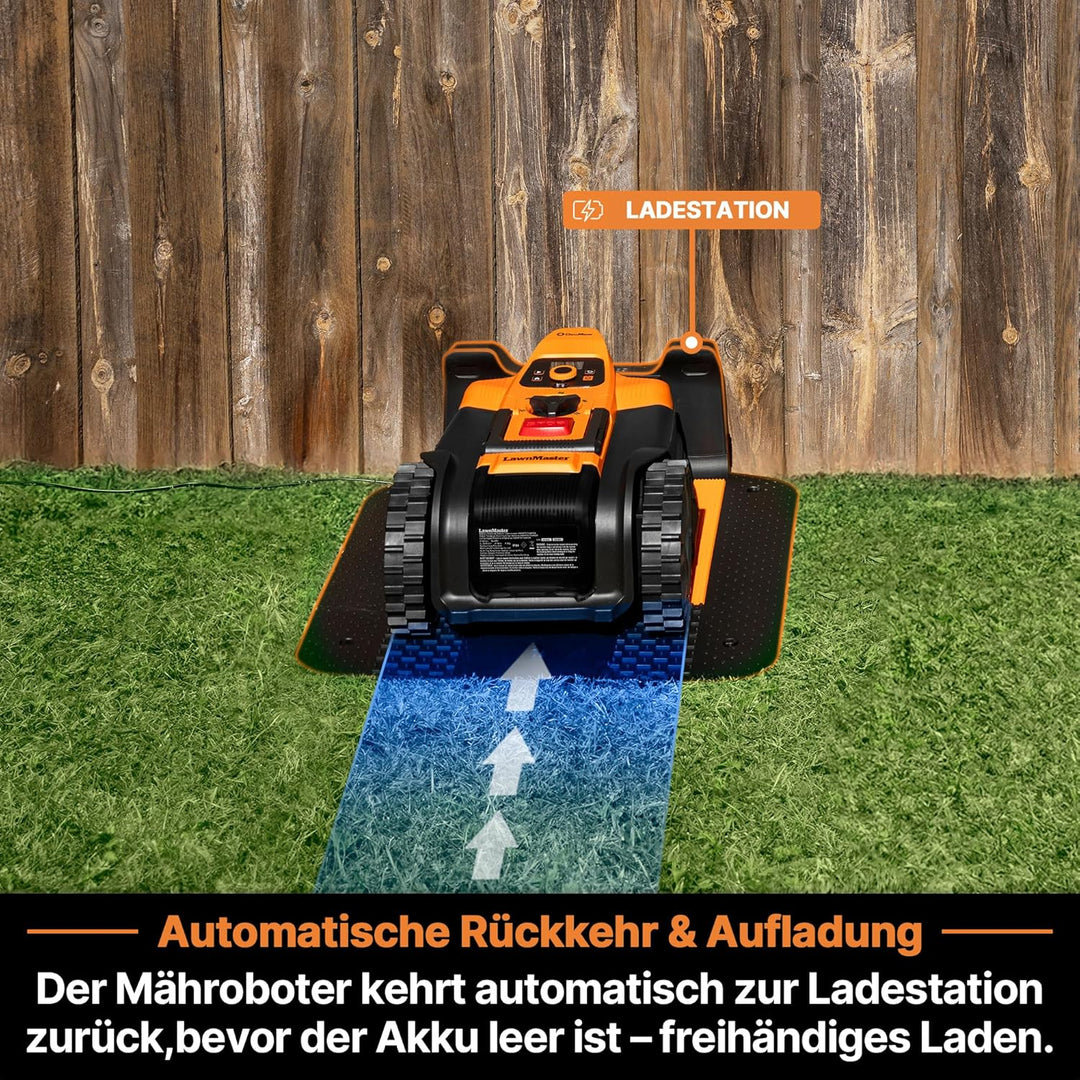 Lawnmaster OcuMow®18 mähroboter ohne begrenzungskabel für bis zu 500㎡ 2ah Batterie Optische Navigati