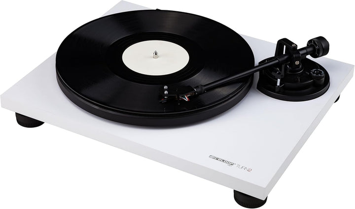 Reloop Turn 2-Wei Analoger HiFi Plattenspieler für Audio Puristen, Weiss, Weiss
