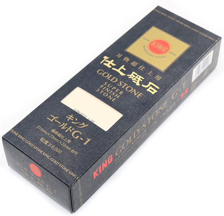 King Gold Stone G-1 Japanischer Schleifstein mit Halterung, Körnung #8000, mit Messerschärfer