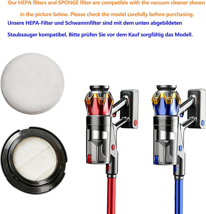 5 Bluelink Zenith G10 Hepa-Ersatzfilter und 5 Schwämme, kompatibel mit kabellosen Staubsaugern, Zeni