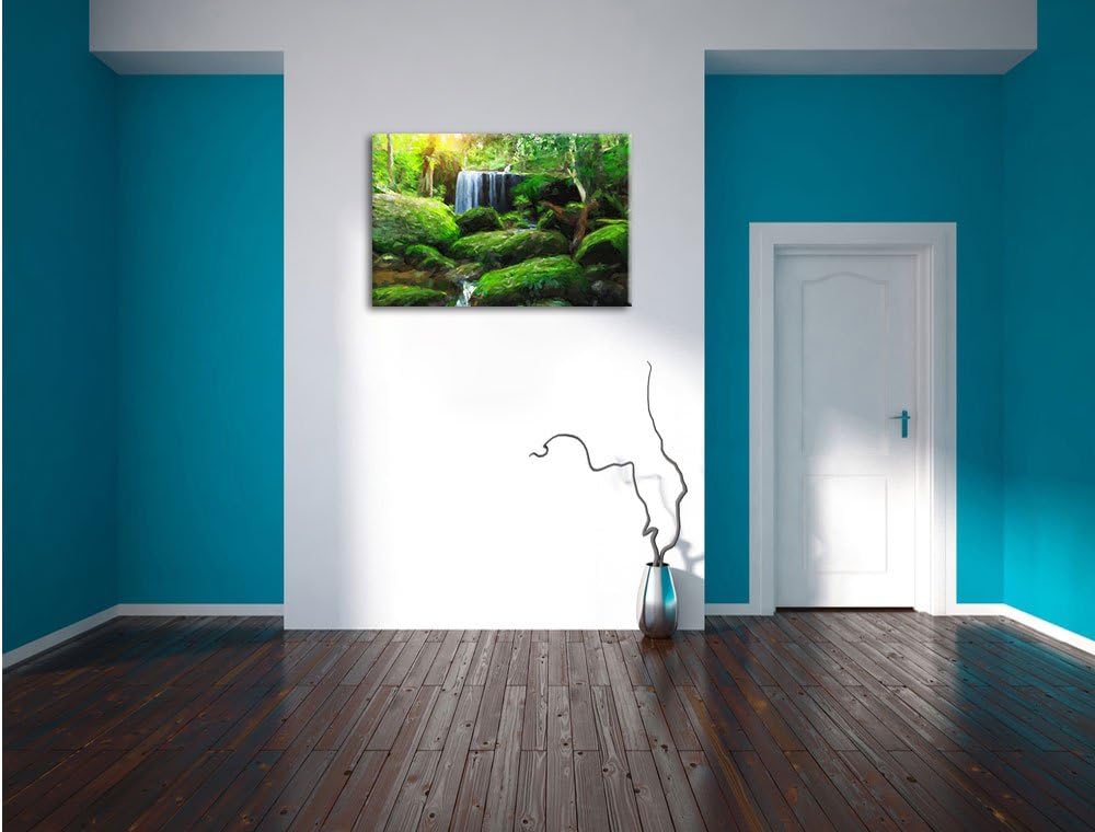 Pixxprint Regenwald in Thailand / 100x70cm Leinwandbild bespannt auf Holzrahmen/Wandbild Kunstdruck