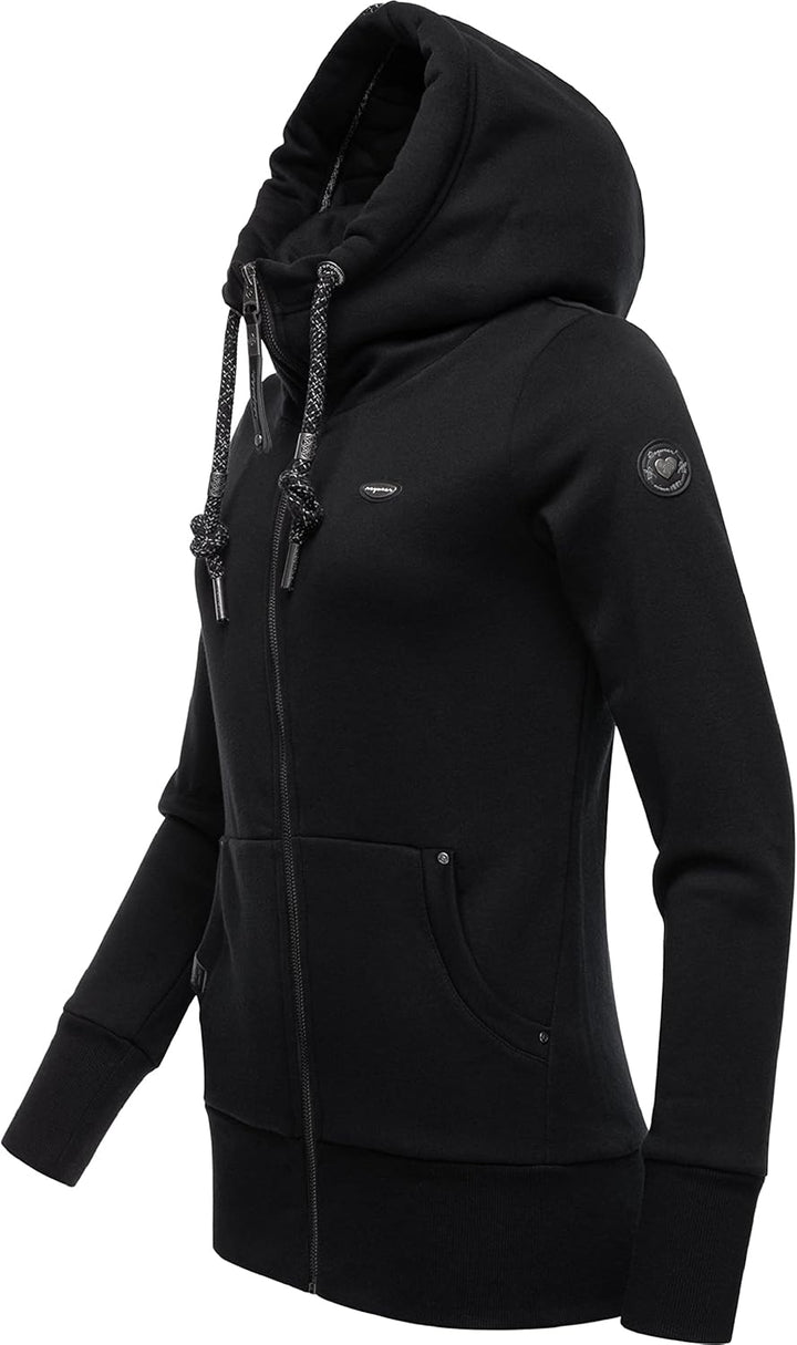 Ragwear Damen Zip-Hoodie Kapuzenjacke Sweatjacke Neska Zip XS-6XL S Black22, S Black22