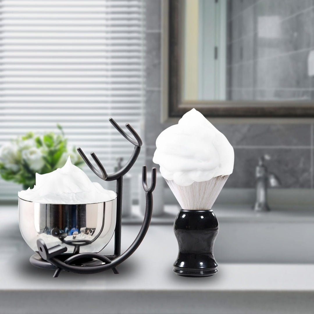 Grandslam 3-in-1-Rasierset, Rasierset für Barbier, bestehend aus Rasierpinsel, Edelstahl-Rasierschal