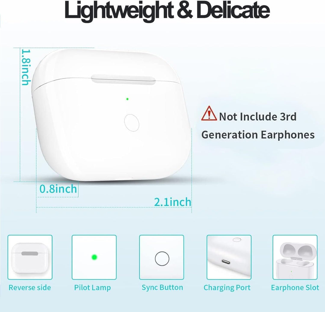 USB-C Kabellose Ladecase Kompatibel mit Air Pods 3rd 2021, Wireless Charging Case Replacement Origin