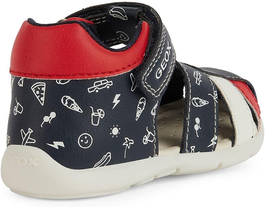 Geox Baby-Jungen B Elthan Boy C Erste Schritte 18 EU Navy Red, 18 EU Navy Red