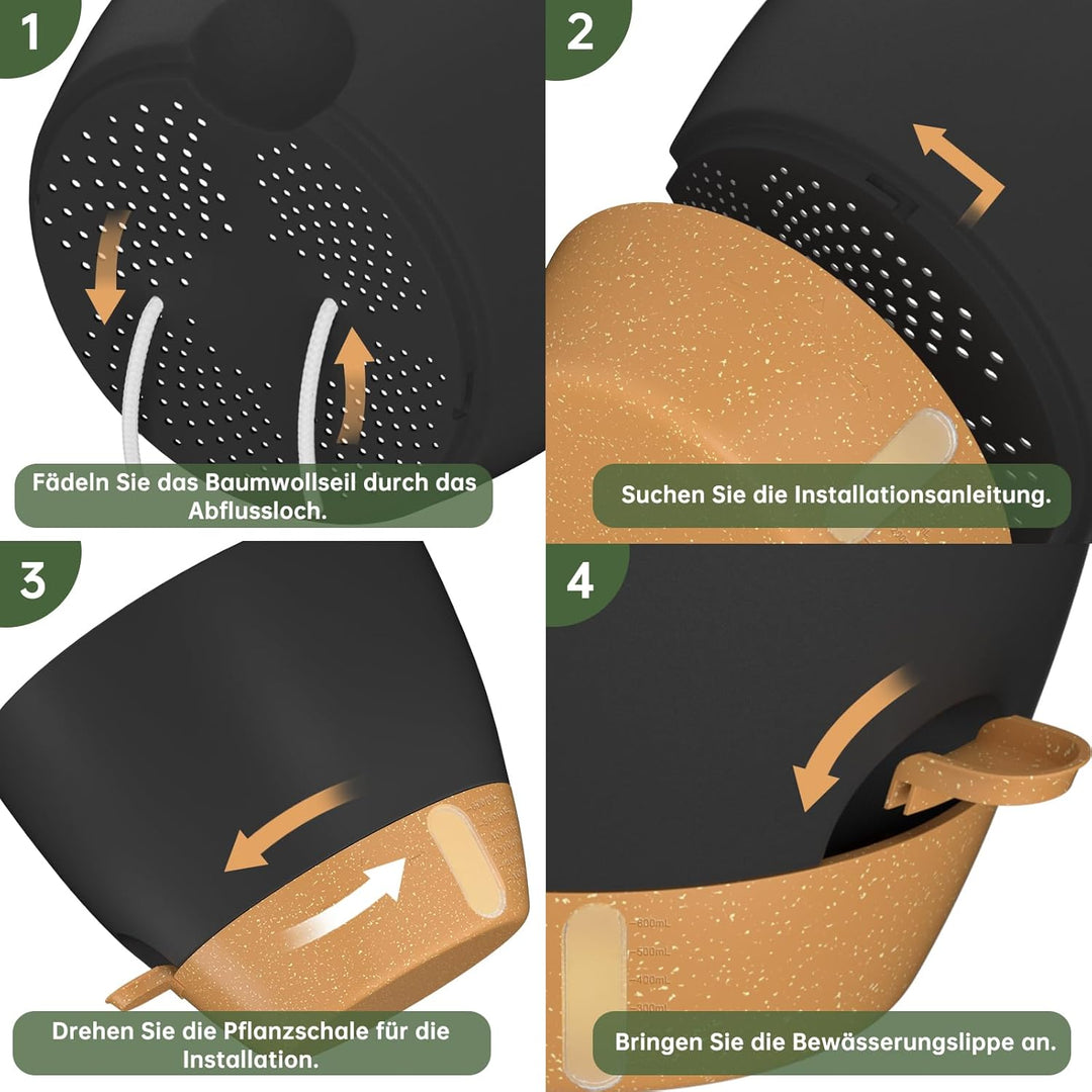 ZMTECH 20 cm Blumenampel 2-Teilig, Blumentopf Hängend Hängeampel, Deko Für Innen Aussen Zimmer, Deck