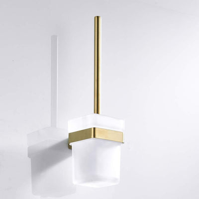 WOMAO Toilettenbürste Gold Edelstahl Wandmontage klobürste Silikon Toilettenbürstenhalter Gebürstet