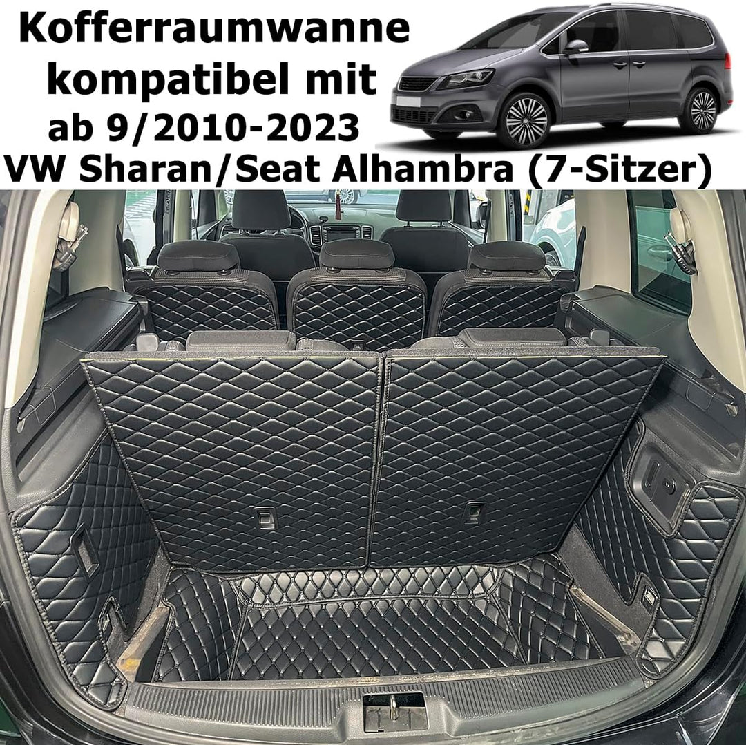 Kofferraumwanne kompatibel mit VW Sharan/Seat Alhambra ab 9/2010-2023 (6/7-Sitzer) Kofferraummatte K