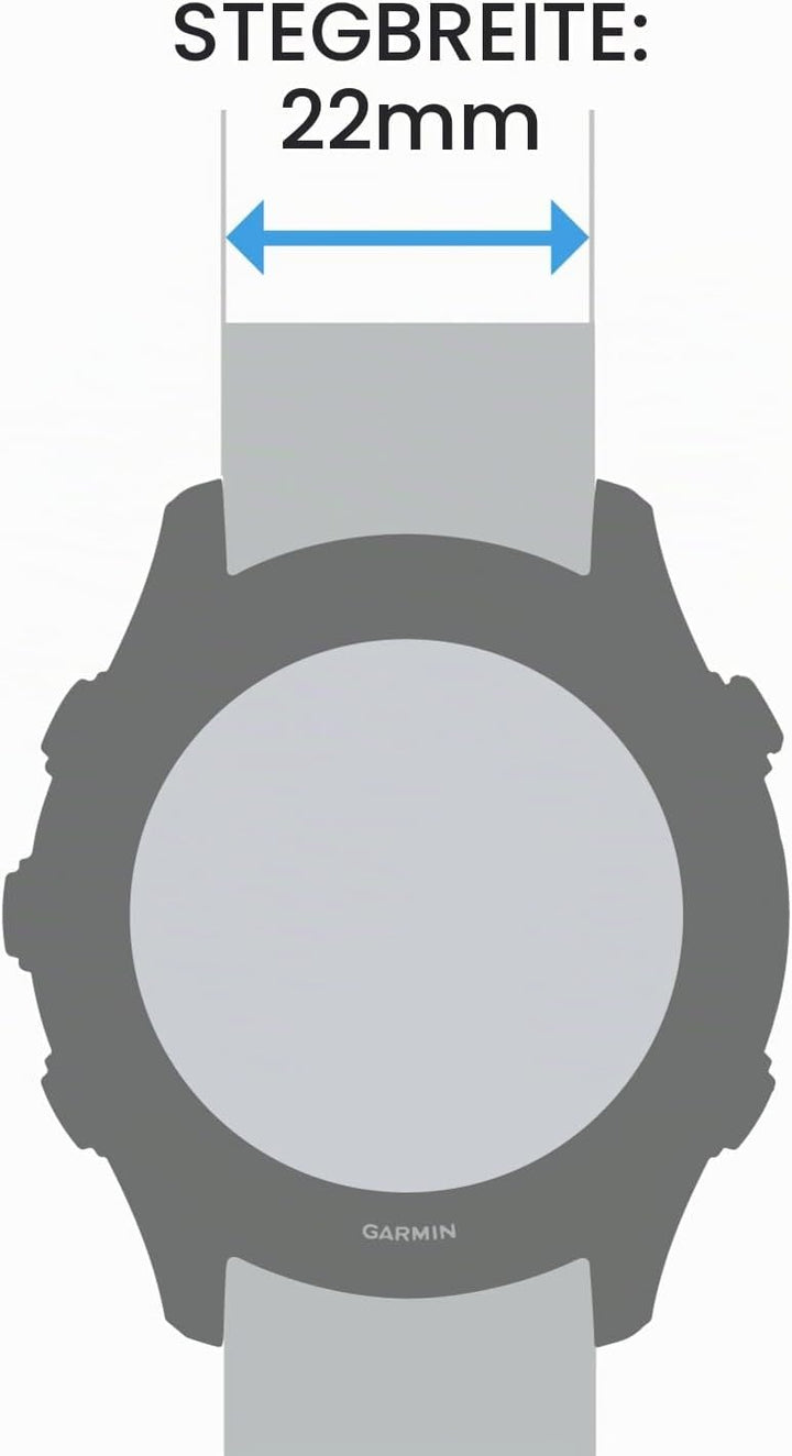 Garmin Quickfit Armband, Silikon, passend für Fenix, Epix, Instinct Serie, Forerunner 745/945/955, M