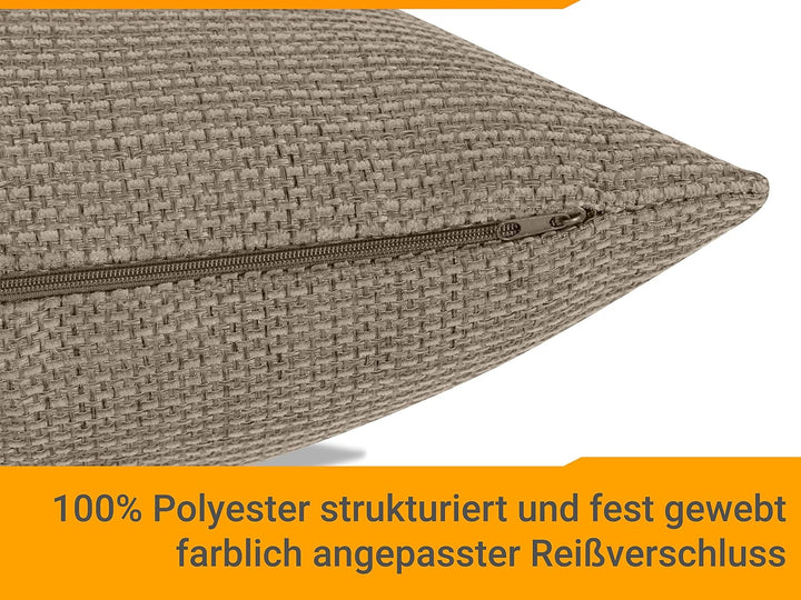 npluseins 2er Pack Kissenhüllen mit Struktur-Muster - Polsteroptik 617.767, 1 Pack (2 Stück) - Kisse