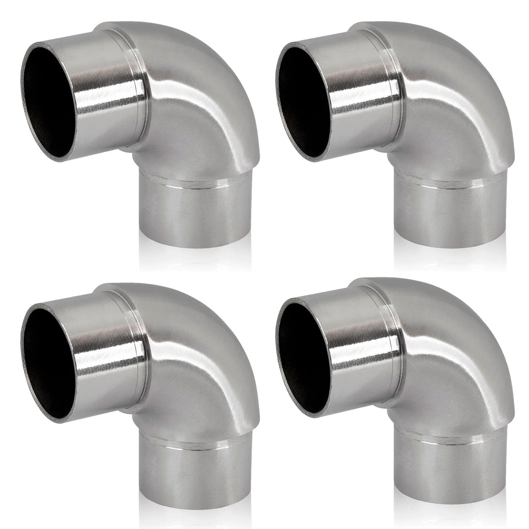 PRIOstahl Rundbogen Rohrbogen Bogen Rohrverbinder Steckfitting Verbinder Rund - 4 Stück Ø 42,4 mm fü