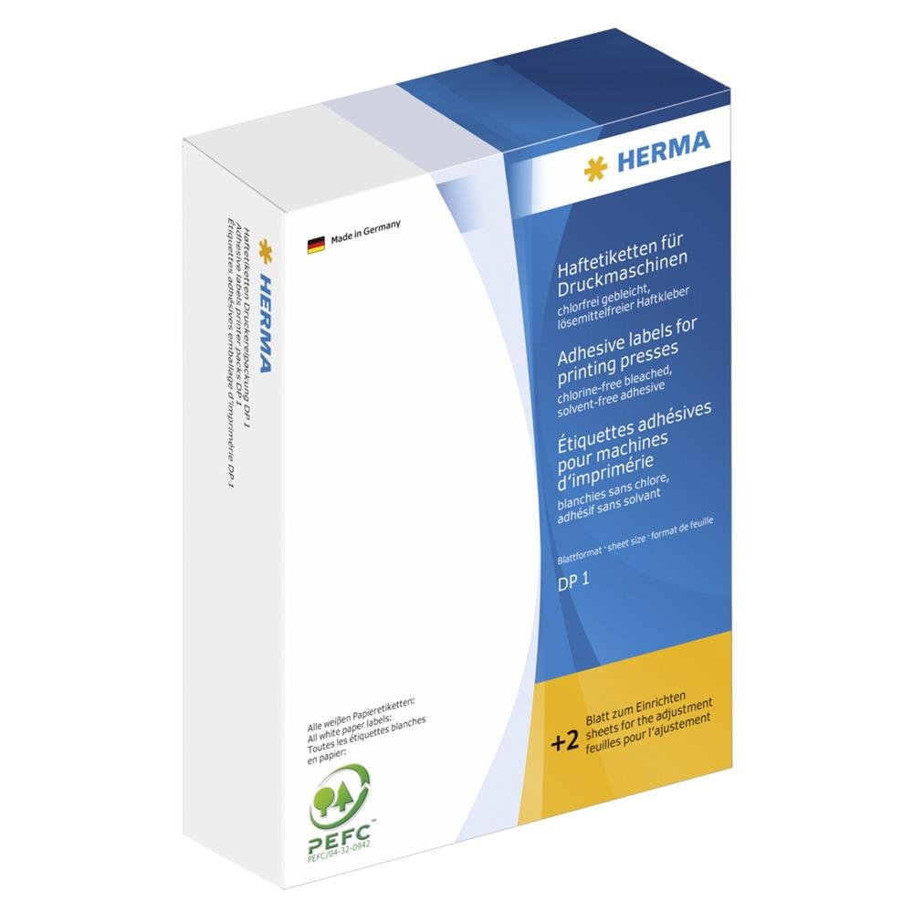 HERMA 2930 Haftetiketten für Druckmaschinen, 25 x 40 mm, Blattformat 168 x 120 mm, DP1, 5000 Aufkleb