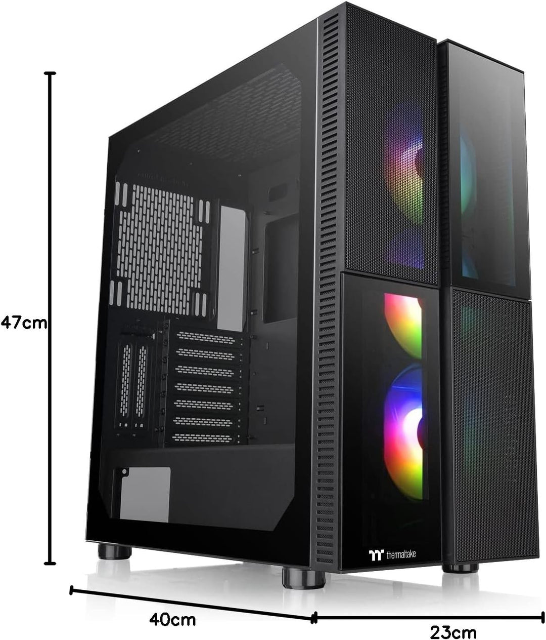 Thermaltake Versa T26 ARGB Black Mid-Tower-ATX-PC-Gehäuse Gehärtetes 4mm Glasseitenteil ATX Schwarz,