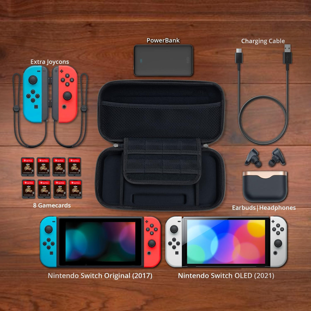 Orzly Tragetasche Kompatibel mit Nintendo Switch und New Switch OLED-Konsole - Schwarze schützende H