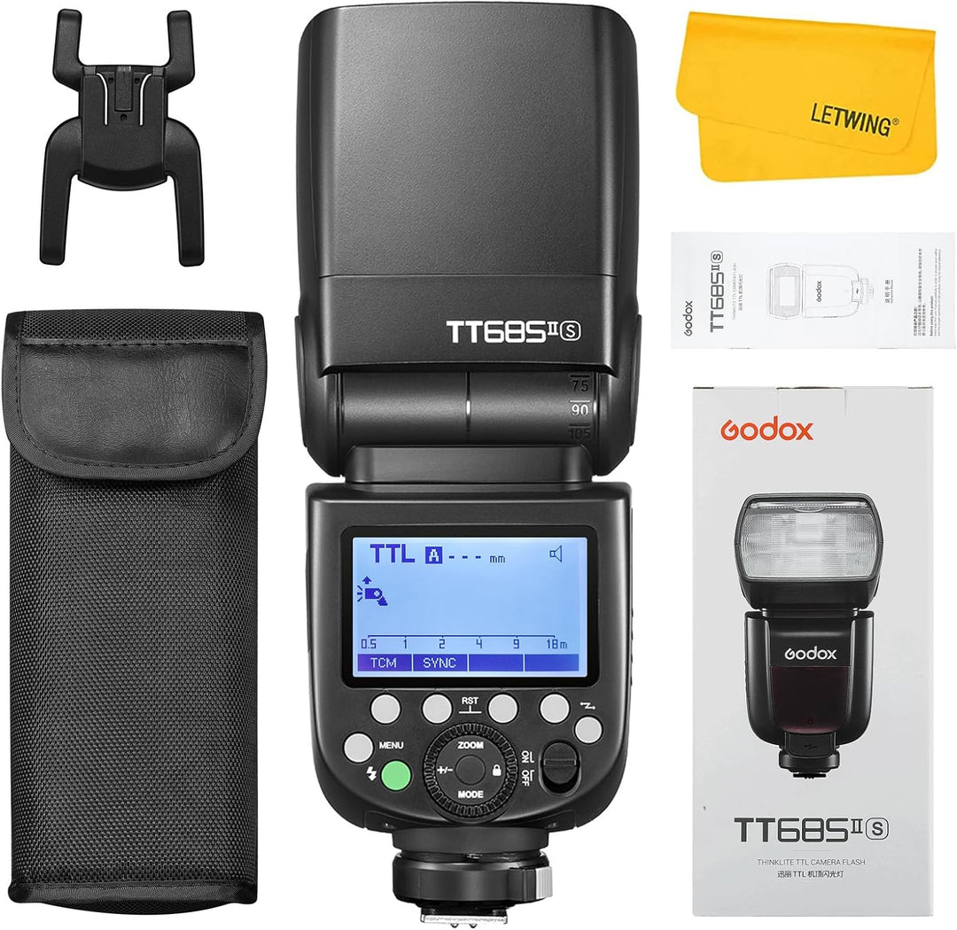 Godox TT685II-S TT685II Flash for Sony Blitzgerät, 1/8000s HSS GN60 2.4G Wireless X System, TCM Inst
