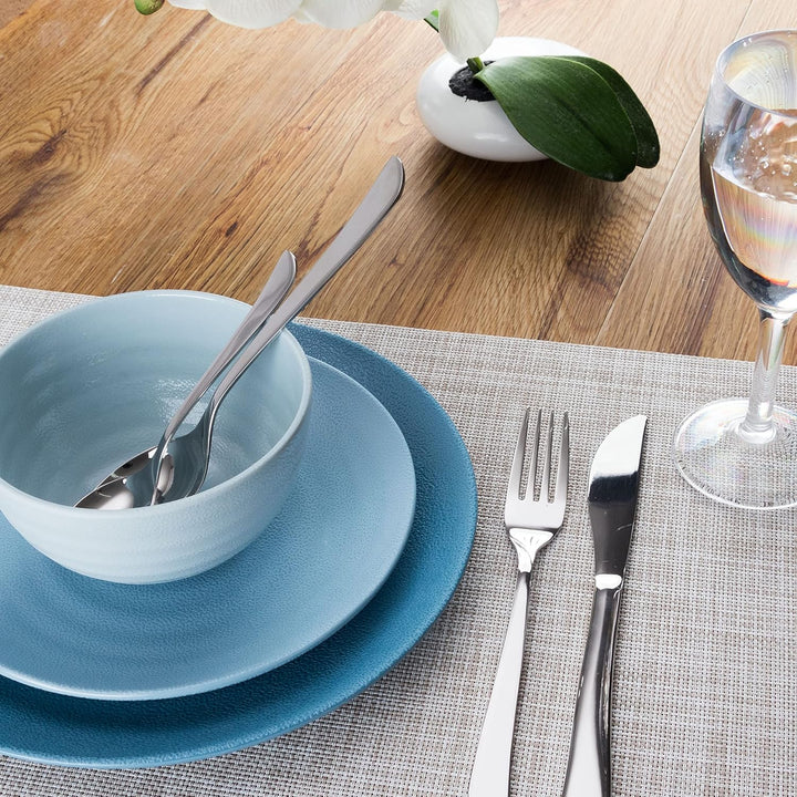 Melamin Geschirr Set für 2 Personen - Campinggeschirr Geschirrset Tafelgeschirr Camping 6 Teile - Bl