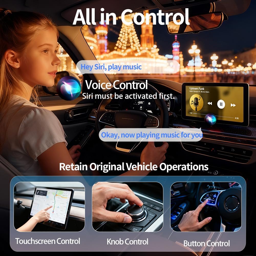 2 in 1 Wireless CarPlay Adapter, Kabelgebunden auf Kabellos, Mini USB Design für Autos mit CarPlay,