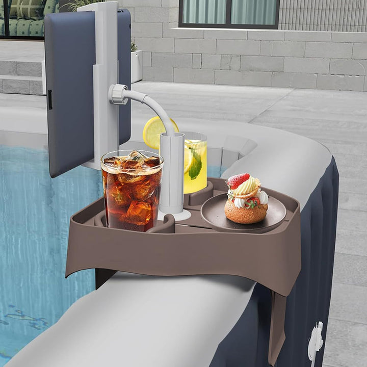 Tisch, Becherhalter | -Seitentischtablett | Verstellbarer Spa -Caddy mit 2 Tasse Halter für die Bade
