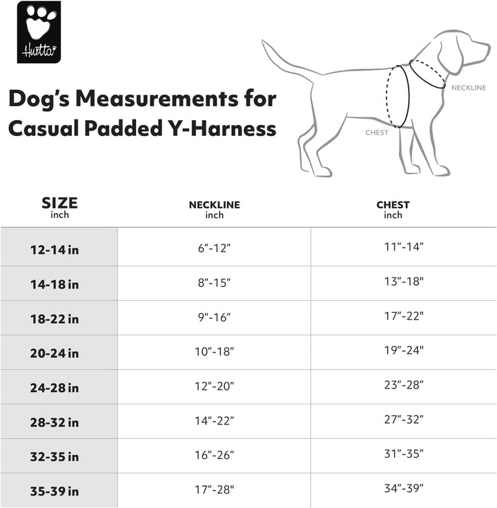 Hurtta Casual Y-Geschirr ECO Komfortables nachhaltiges Hundegeschirr (Raven, 50-60 cm) 50-60 cm Rave