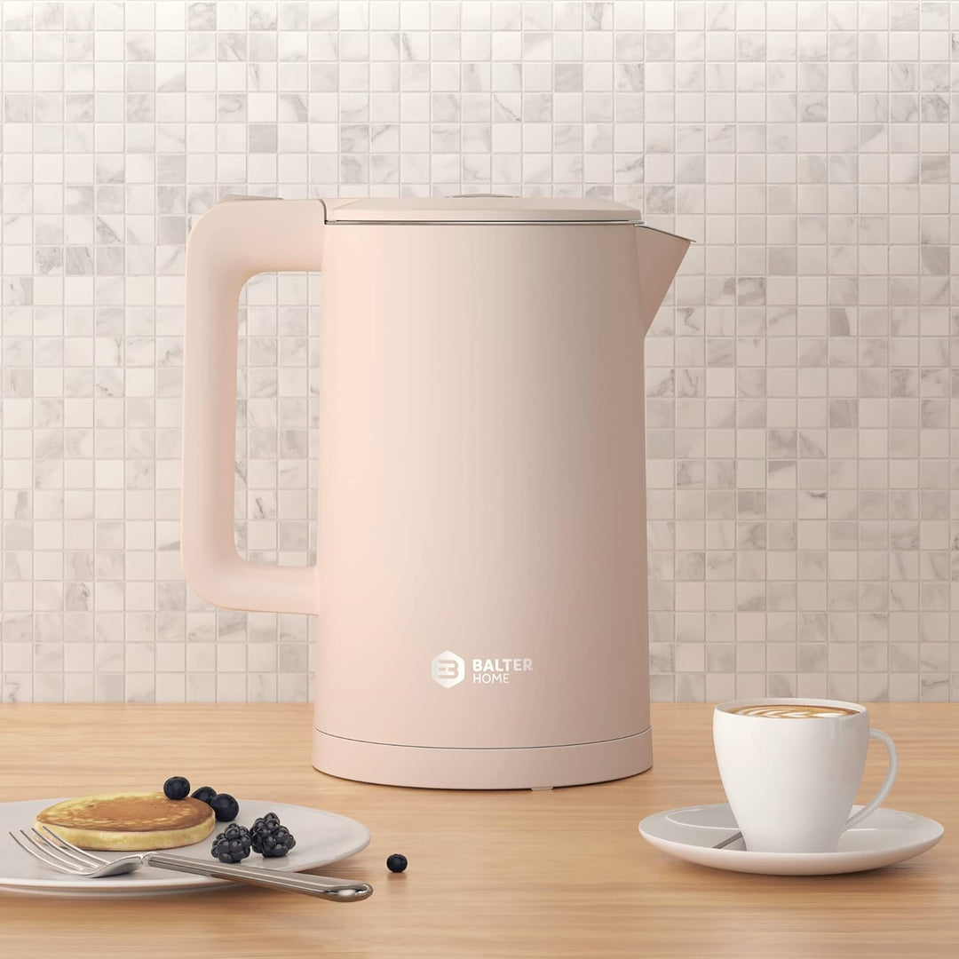 Balter Wasserkocher Edelstahl WK-4, 1,7 Liter, elektrischer Wasserkocher, Doppelwand Design, BPA fre