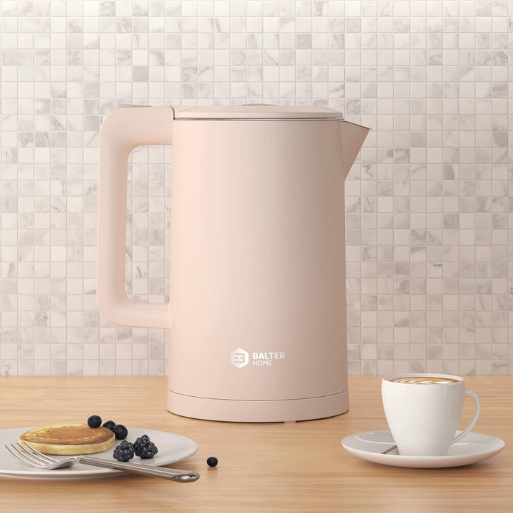 Balter Wasserkocher Edelstahl WK-4, 1,7 Liter, elektrischer Wasserkocher, Doppelwand Design, BPA fre