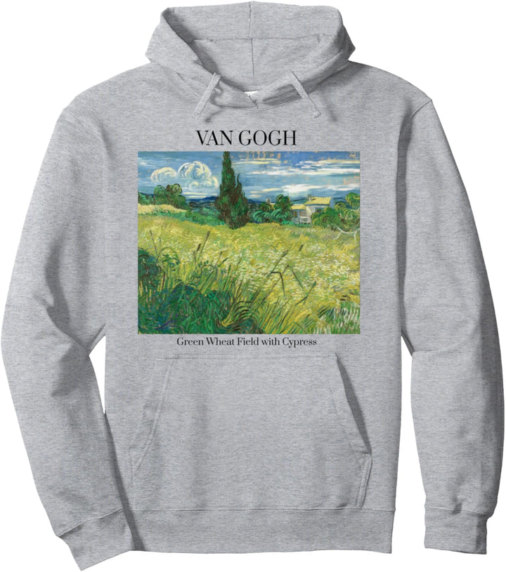 Van Gogh Green Field mit Zypresse, Vincent Van Gogh Pullover Hoodie