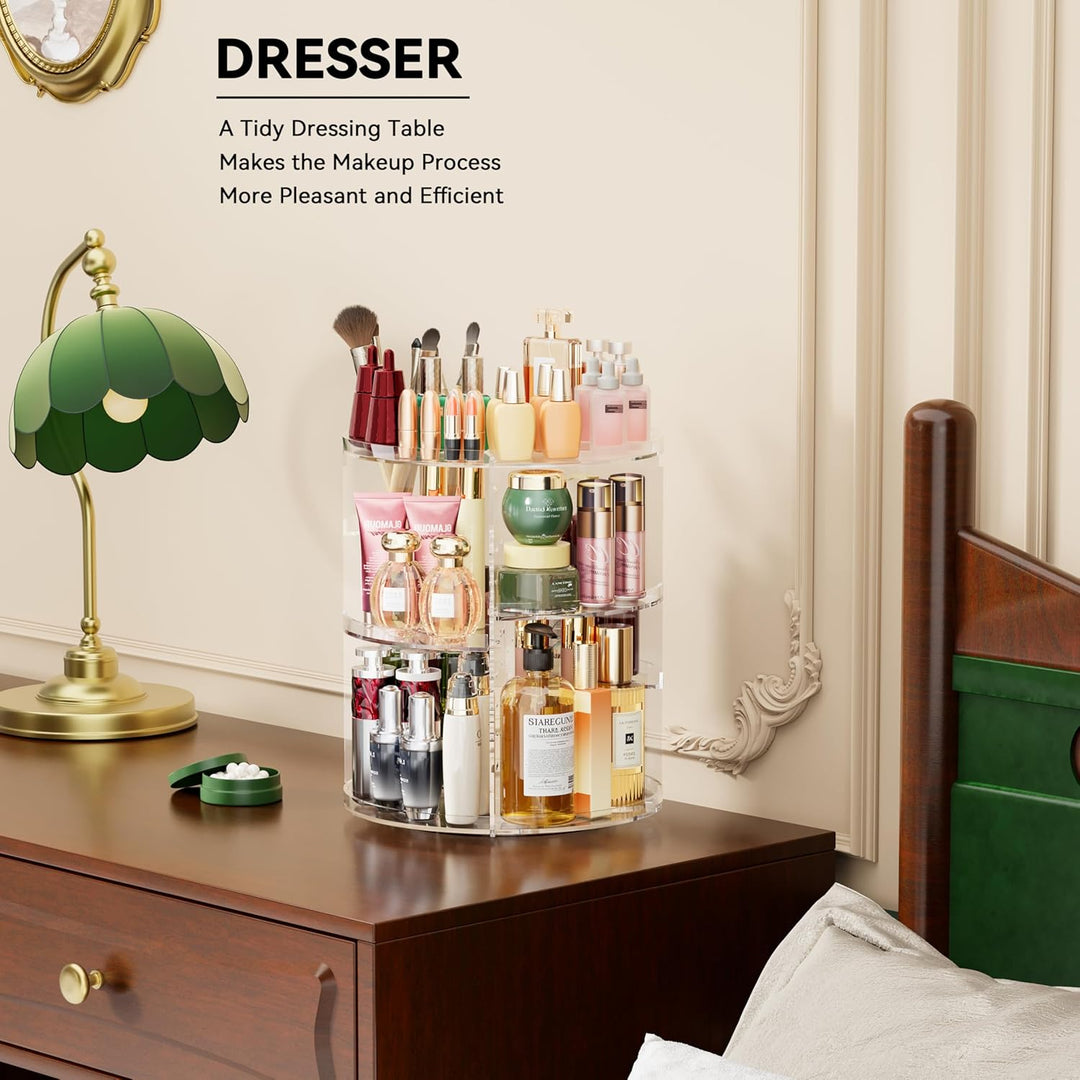 Make Up Kosmtik Organizer, 360° Drehbar Skincare Organizer, Multifunktion Schmink Aufbewahrung, Vers