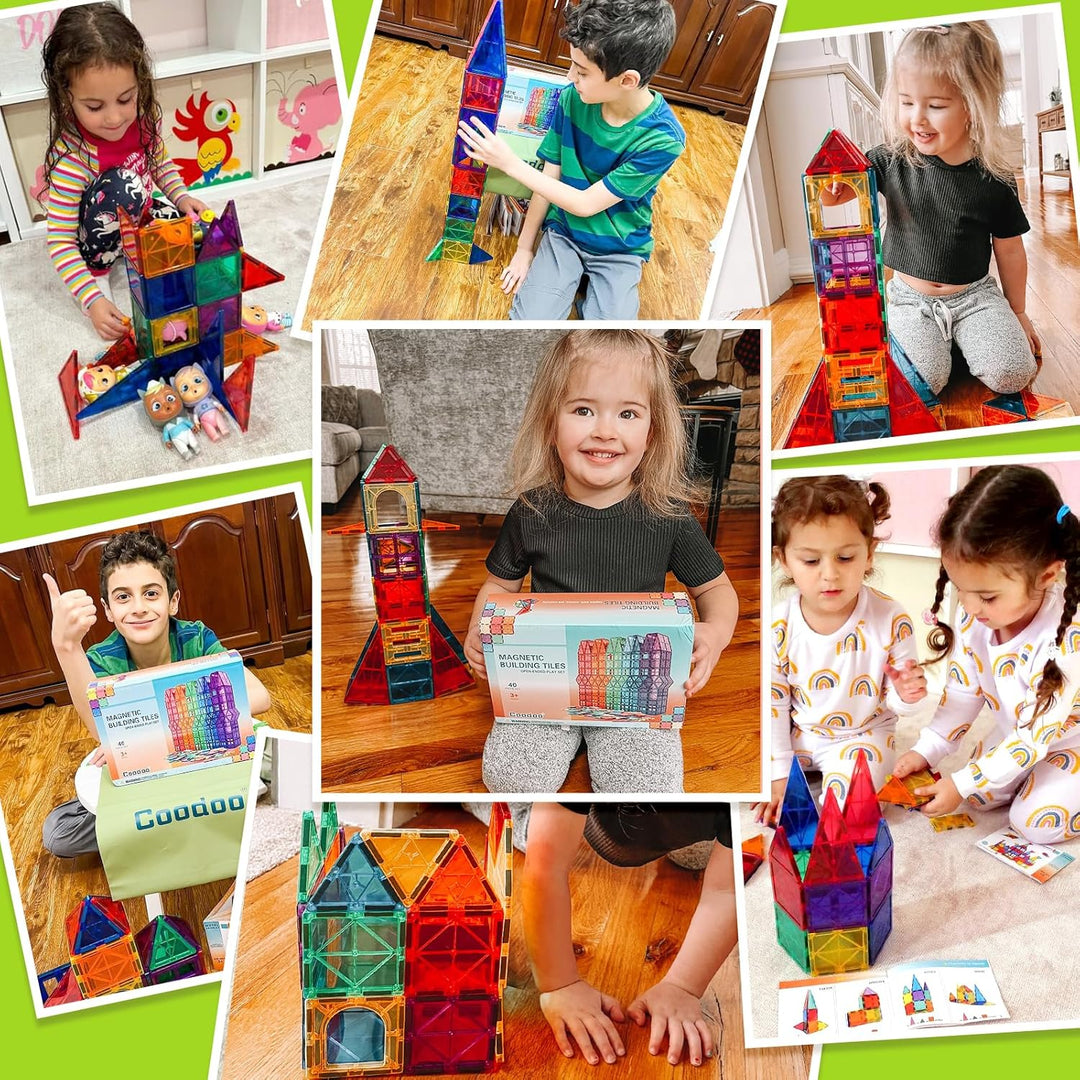 Magnetische Fliesen Kinderspielzeug STEM Magnet Spielzeug für Kleinkind Magnetische Blöcke Bauspielz