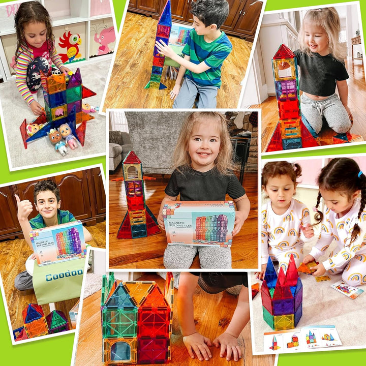 Magnetische Fliesen Kinderspielzeug STEM Magnet Spielzeug für Kleinkind Magnetische Blöcke Bauspielz
