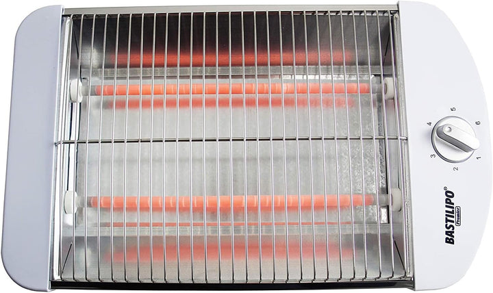 Bastilipo - Flachtoaster, 600W, 2 Heizelemente, mechanischer Timer, weiss, TPB-600