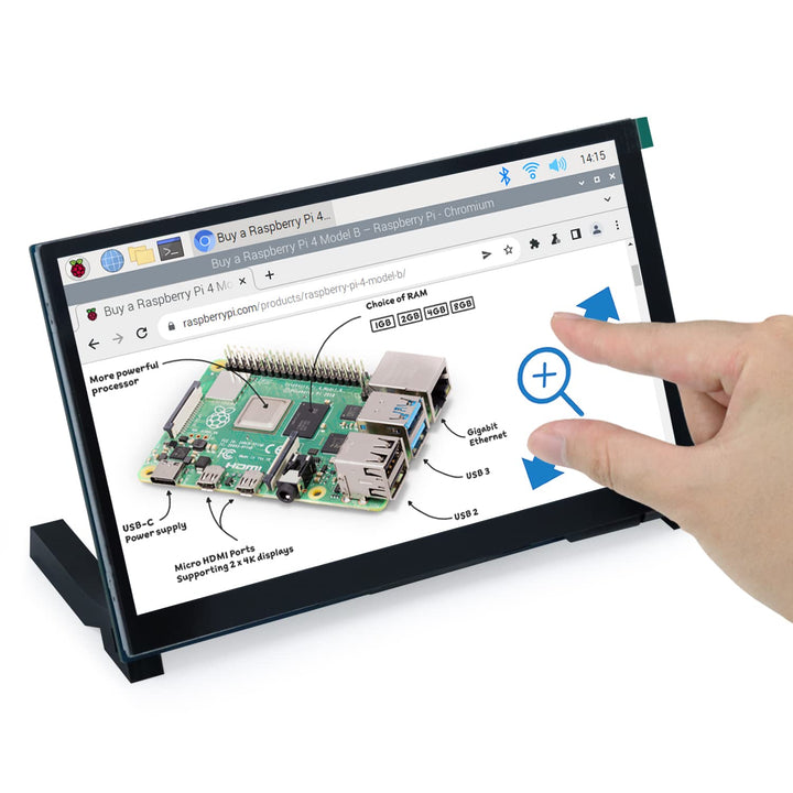 Freenove 7 Inch Touchscreen Monitor for Raspberry Pi, 800x480 Pixel TN Display, 5-Point Touch Capaci
