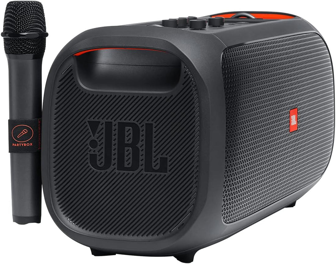 BL PartyBox On-The-Go Tragbarer Karaoke-Party-Lautsprecher mit kabellosem Mikrofon, 100 W Ausgangsle