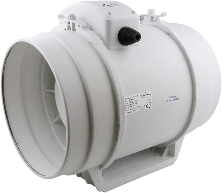 Rohrventilator 200 Kanalventilator Kanallüfter Einschub Rohr Lüfter 3Stufen 0056