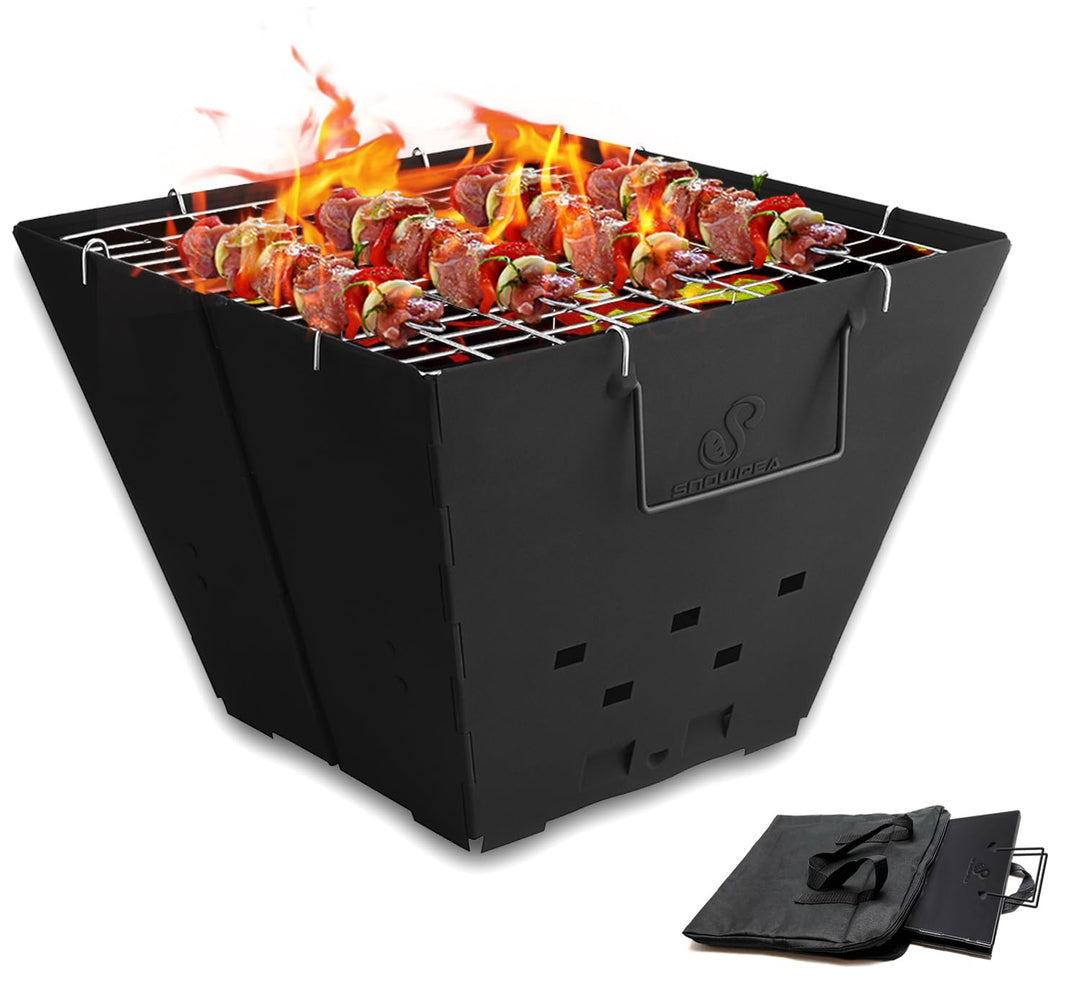 Snowpea - Tragbare Feuerstelle für Camping, Faltbare Feuerstelle, Outdoor-Feuerstelle mit Tragetasch