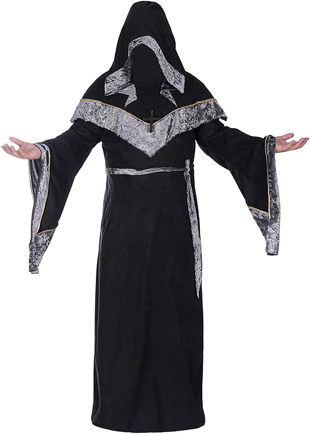 Mystische Zauberer Robe Halloween Cosplay Kostüme für Männer, Erwachsene Mittelalter Uniform Vintage