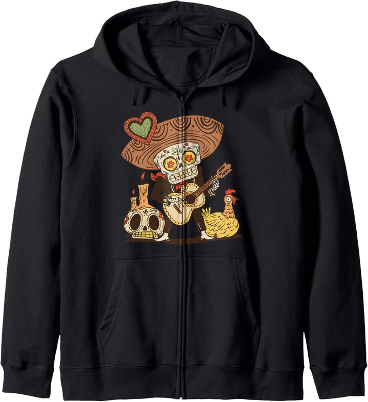Day of the Dead Huhn Skull Celebrate Dia De Los Muertos Kapuzenjacke