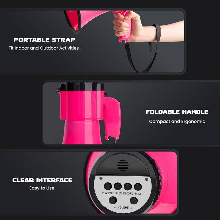MyMealivos Tragbares Megafon Bullhorn 20 Watt Power Megafon Lautsprecher Sprach- und Sirenen-/Alarmm
