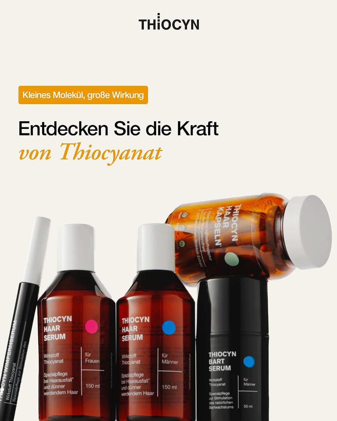 Thiocyn Haarserum gegen Haarausfall Frau 3 x 150 ml - Haarwachsstum beschleunigen mit Thiocyanat, Bi